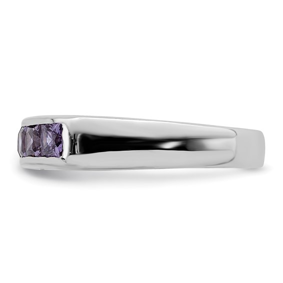 Sterling Silver Polished Purple CZ Ring