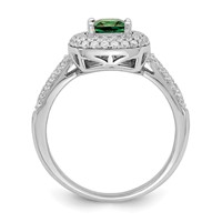 Pure Fire Sterling Silver Rhod-plated White & Green CZ Ring view 2