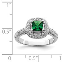 Pure Fire Sterling Silver Rhod-plated White & Green CZ Ring view 4