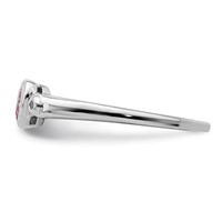 Sterling Silver Rhodium-plated White & Pink CZ Heart Ring view 3