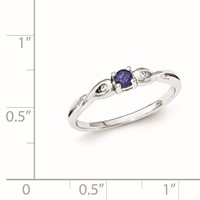 Sterling Silver Rhodium-plated Blue Color & White CZ Ring view 4