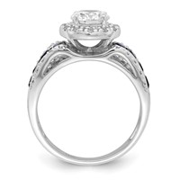 Sterling Silver Rhodium-plated CZ and Lab Created Sapphire Ring view 2