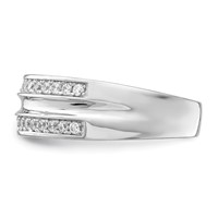 Sterling Silver Rhodium-plated and CZ Ring view 3