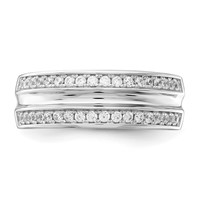 Sterling Silver Rhodium-plated and CZ Ring view 4