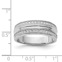 Sterling Silver Rhodium-plated and CZ Ring view 5