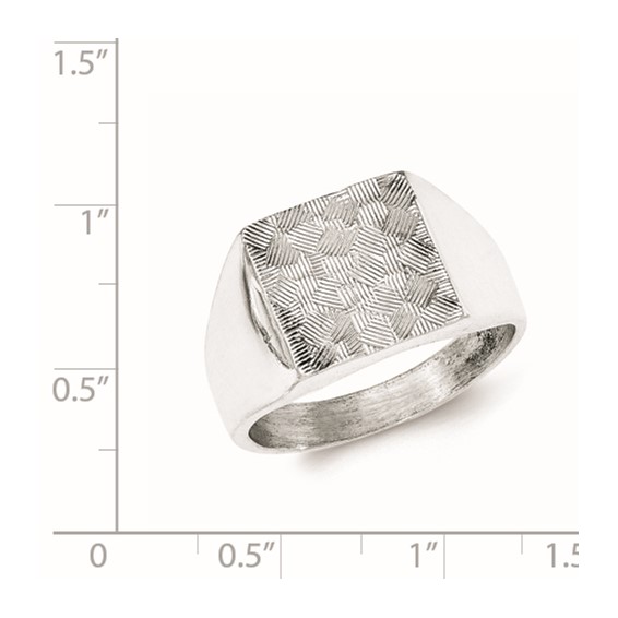 Sterling Silver Polished Textured Ring
