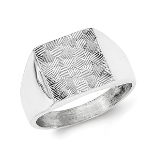 Sterling Silver Polished Textured Ring