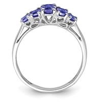 Sterling Silver Rhodium 5-Stone Oval Tanzanite Ring view 2