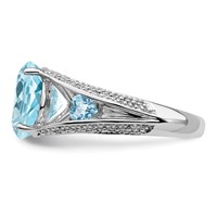 Sterling Silver Rhodium Lt. Swiss Blue Topaz Ring view 3