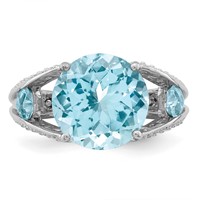Sterling Silver Rhodium Lt. Swiss Blue Topaz Ring view 5