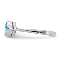 Sterling Silver Rhodium Blue Topaz Ring view 4