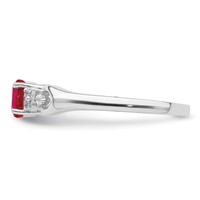 Sterling Silver Rhodium-plated Ruby and White Sapphire Ring view 3