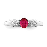 Sterling Silver Rhodium-plated Ruby and White Sapphire Ring view 5
