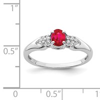 Sterling Silver Rhodium-plated Ruby and White Sapphire Ring view 4