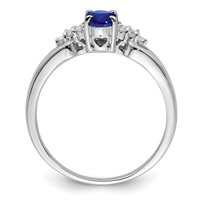 Sterling Silver Rhodium-plated Blue and White Sapphire Ring view 2