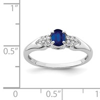 Sterling Silver Rhodium-plated Blue and White Sapphire Ring view 3