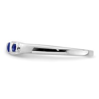 Sterling Silver Rhodium-plated Polished Sapphire Ring view 4