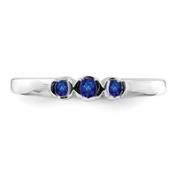 Sterling Silver Rhodium-plated Polished Sapphire Ring view 5