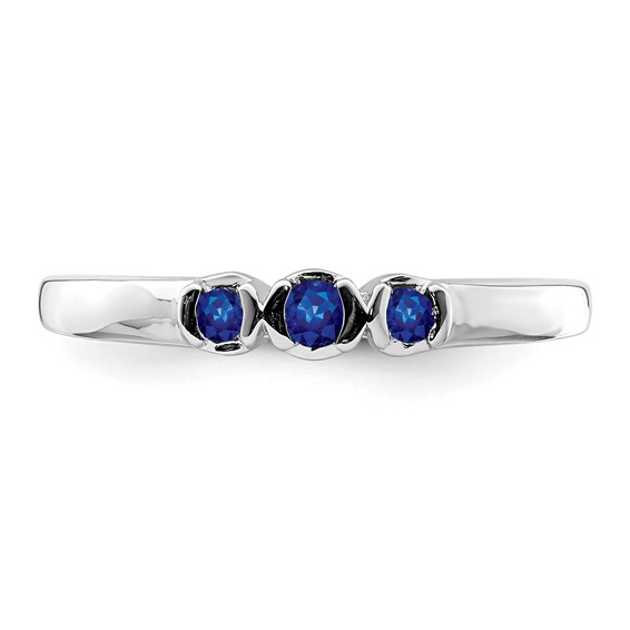 Sterling Silver Rhodium-plated Polished Gemstone Ring