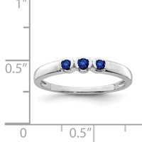 Sterling Silver Rhodium-plated Polished Sapphire Ring view 3
