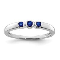 Sterling Silver Rhodium-plated Polished Sapphire Ring view 1