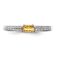 Sterling Silver Rhodium-plated Citrine and White Topaz Ring view 5