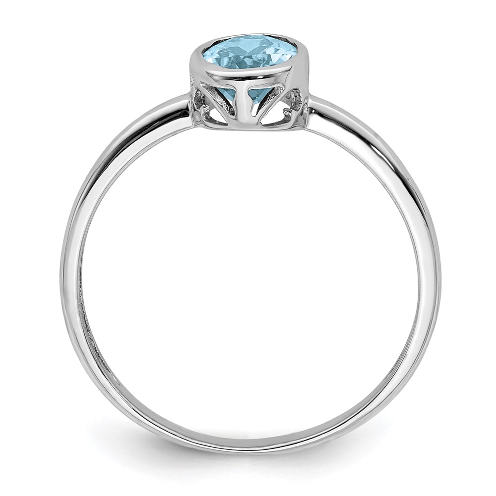 Sterling Silver Rhodium-plated Polished Peridot Oval Ring (QR6400PE-6)