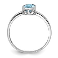 Sterling Silver Rhodium-plated Polished Peridot Oval Ring view 2
