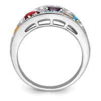 Sterling Silver Rhodium-plt Amethyst Citrine Blue Topaz Garnet Peridot Ring view 2