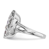 Sterling Silver Rhodium-plated Multi Gemstone Ring view 3
