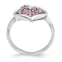 Sterling Silver & Rhodolite Garnet Heart Ring view 2