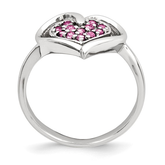 Sterling Silver & Rhodolite Garnet Heart Ring
