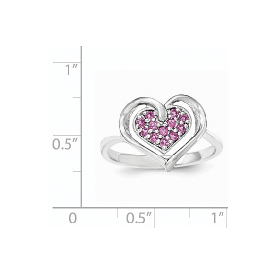 Sterling Silver & Rhodolite Garnet Heart Ring