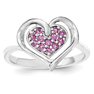 Sterling Silver & Rhodolite Garnet Heart Ring