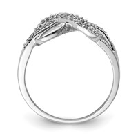Sterling Silver Rhodium Plated Diamond Infinity Ring view 2
