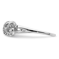 Sterling Silver Rhodium Plated Diamond Infinity Ring view 3