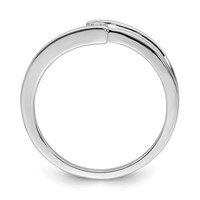 Sterling Silver Rhodium Plated Polished Diamond Ring view 2