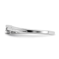 Sterling Silver Rhodium Plated Polished Diamond Ring view 3