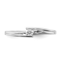 Sterling Silver Rhodium Plated Polished Diamond Ring view 5
