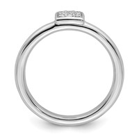Sterling Silver Rhodium Plated Diamond Ring view 2