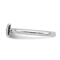 Sterling Silver Rhodium Plated Diamond Ring view 3