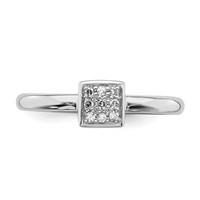 Sterling Silver Rhodium Plated Diamond Ring view 5