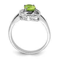 Sterling Silver Rhodium Peridot Ring view 2