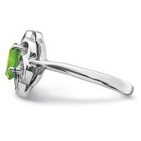 Sterling Silver Rhodium Peridot Ring view 4