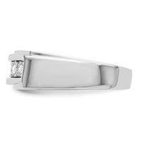 Sterling Silver Rhodium Plated Men's Polished Diam. Ring view 3
