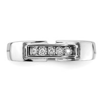 Sterling Silver Rhodium Plated Men's Polished Diam. Ring view 5