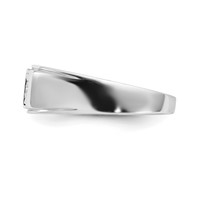 Sterling Silver Rhodium Plated Men's Polished Diam. Ring view 3