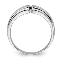 Sterling Silver Rhodium Plated Men's Polished Diam. Ring view 2