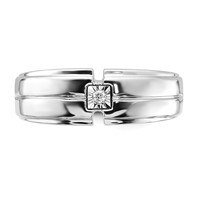 Sterling Silver Rhodium Plated Men's Polished Diam. Ring view 5