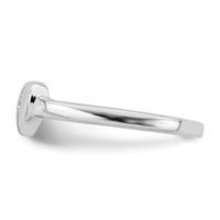 Sterling Silver Polished & Satin CZ Heart Ring view 3